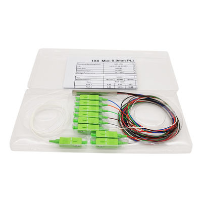 1x8 الصلب أنبوب نوع 1M SC / APC الألياف البصرية pLC الخائن