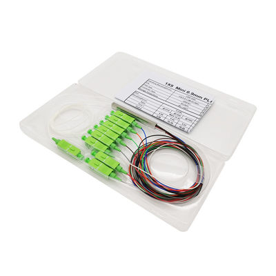 1x8 الصلب أنبوب نوع 1M SC / APC الألياف البصرية pLC الخائن