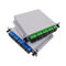 إدخال بطاقة نوع الألياف البصرية PLC الفاصل 1x8 SC / APC SC / UPC موصل
