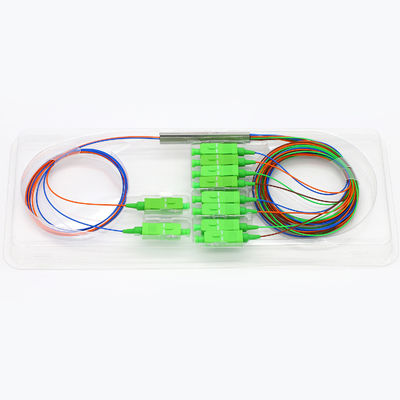 4.3dB 2x8 أنابيب الصلب الفاصل السلبي الألياف البصرية